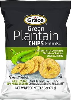 Grace Salted Green Plantain Chips 2.5oz - Platanitos, Non-GMO, Gluten Free, No Trans Fat (3Packs)
